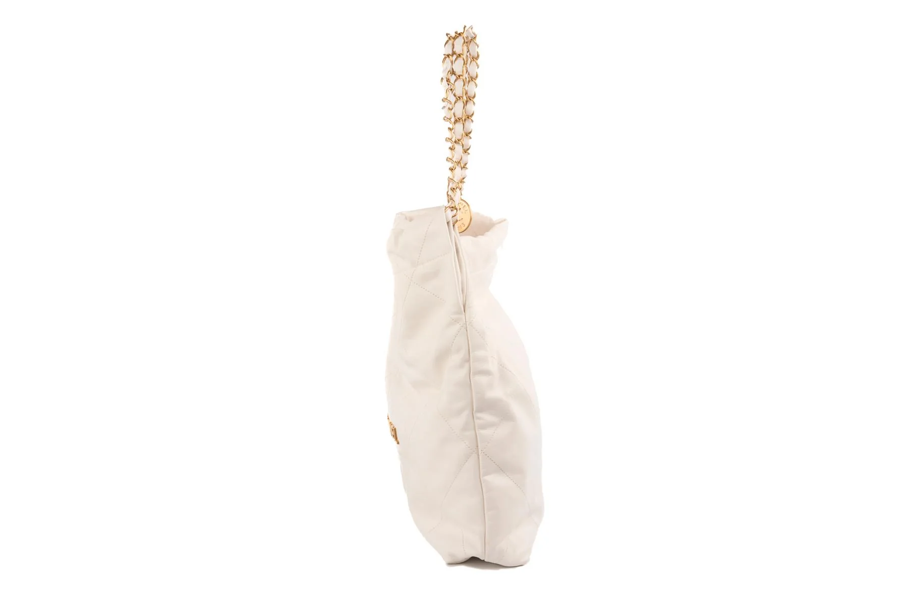 CHANEL WHITE 2022 22 MEDIUM QUILTED LEATHER SHOULDER BAG - Image 5
