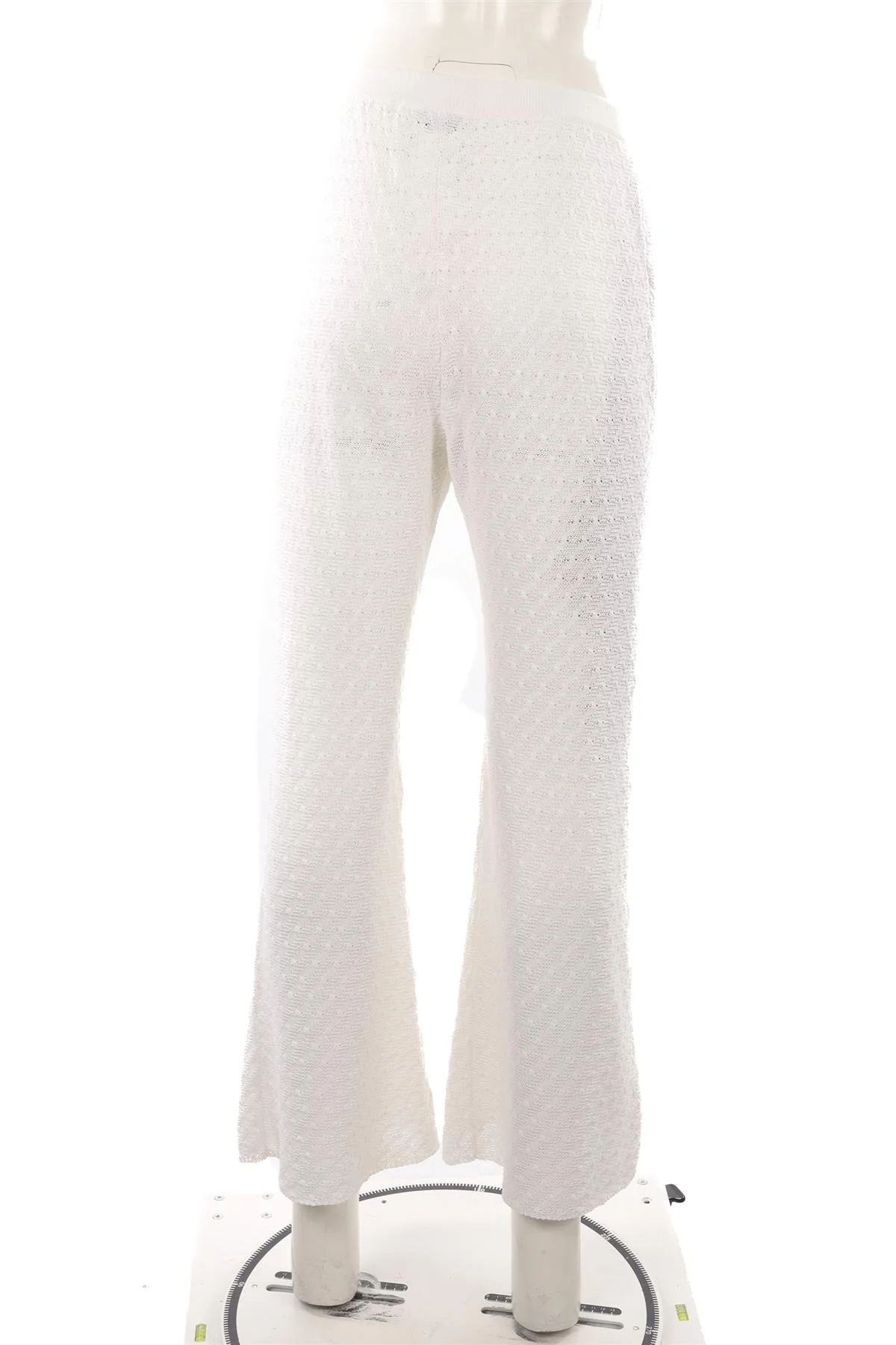 CHANEL WHITE 2023 COTTON FLARED PANTS FR 40 UK 12 - Image 4