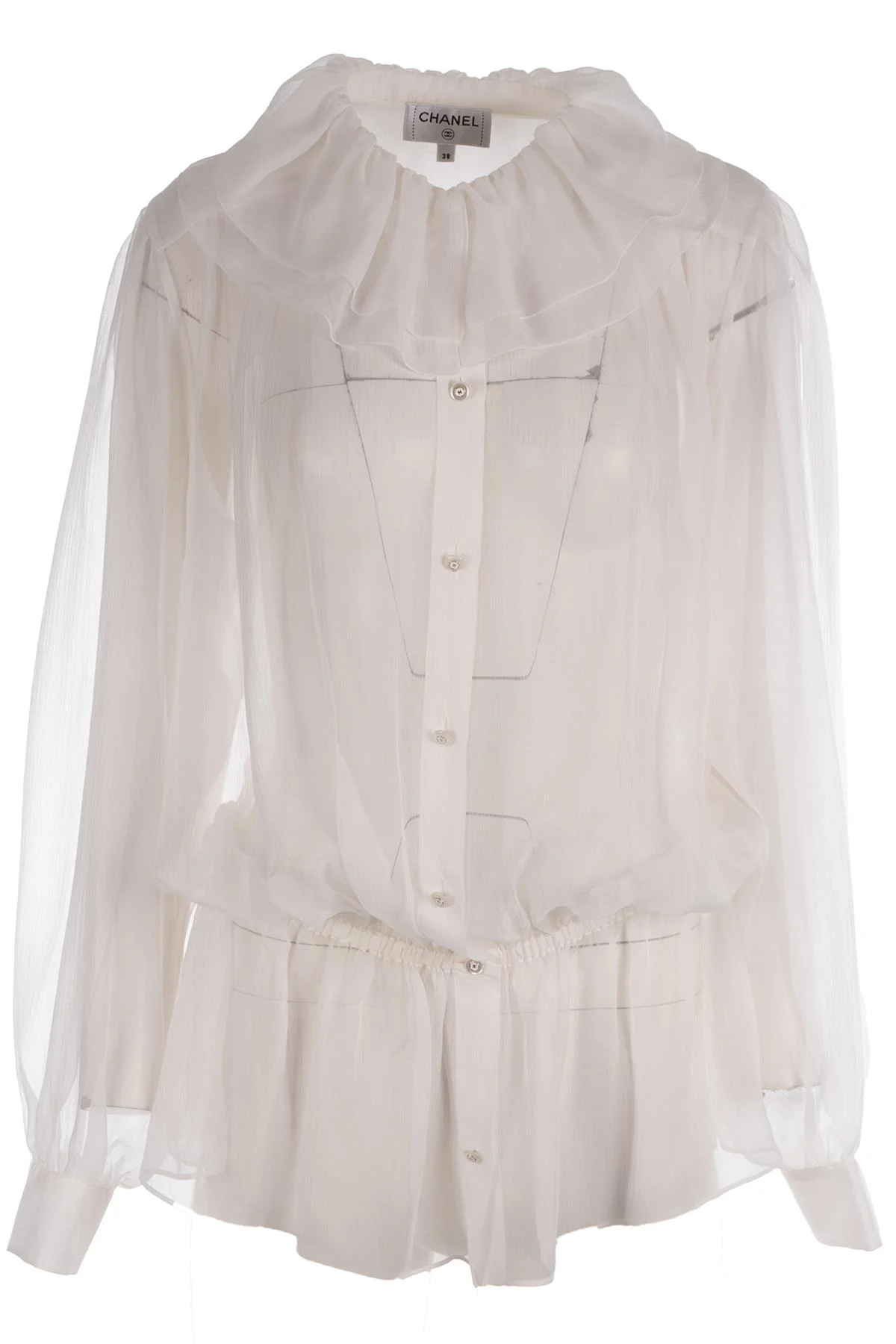 CHANEL WHITE 2025 SILK SHIRT FR 38 UK 10