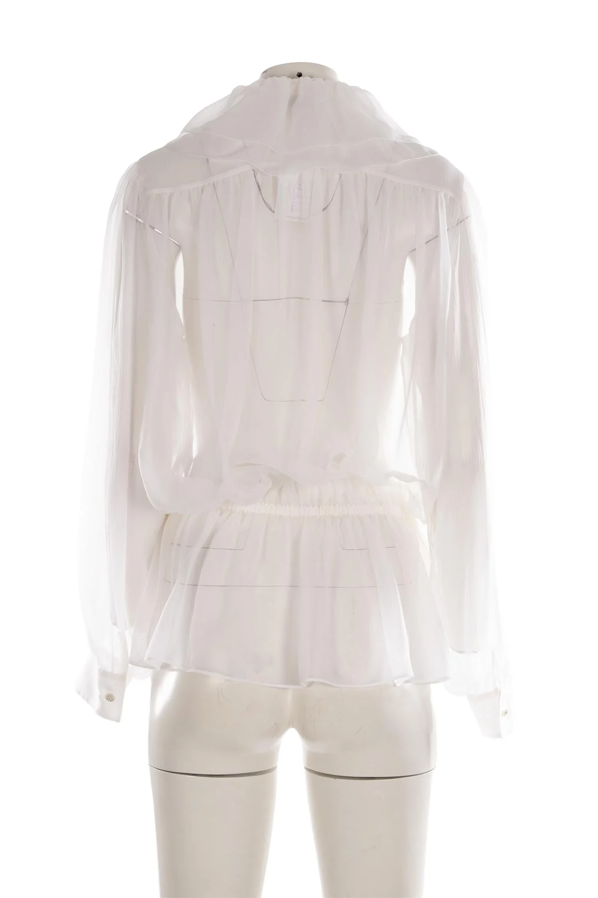 CHANEL WHITE 2025 SILK SHIRT FR 38 UK 10 - Image 4