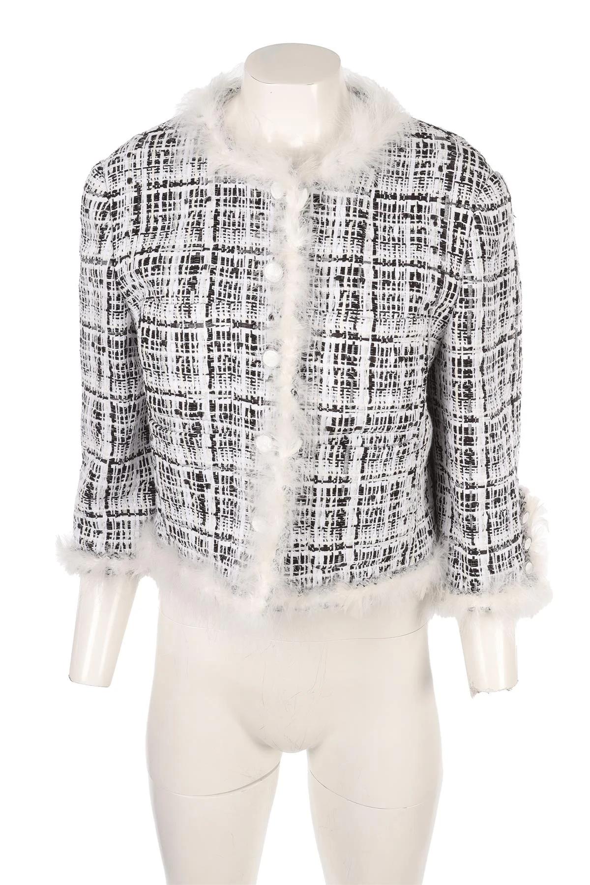 CHANEL WHITE 2025 TWEED JACKET FR 42 UK 14 - Image 2