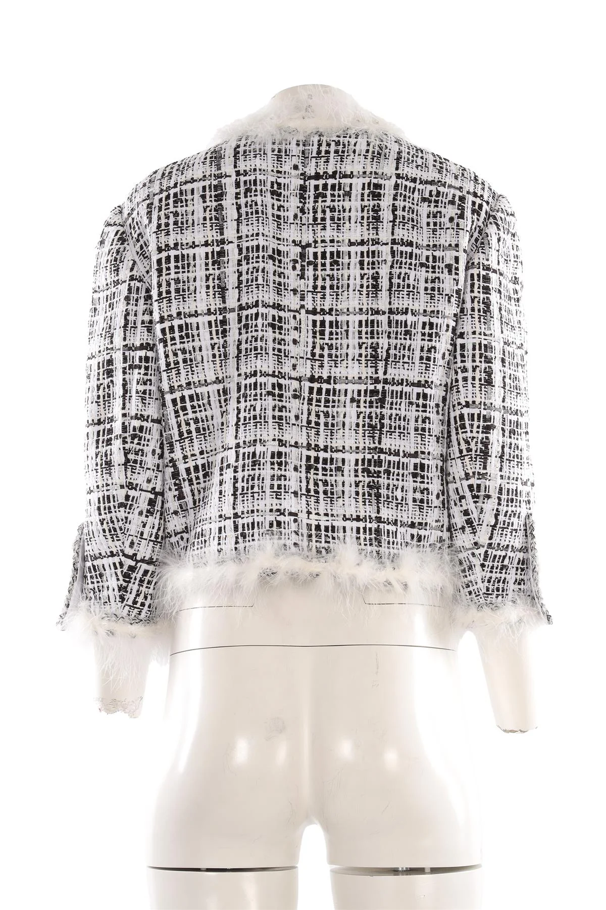 CHANEL WHITE 2025 TWEED JACKET FR 42 UK 14 - Image 4
