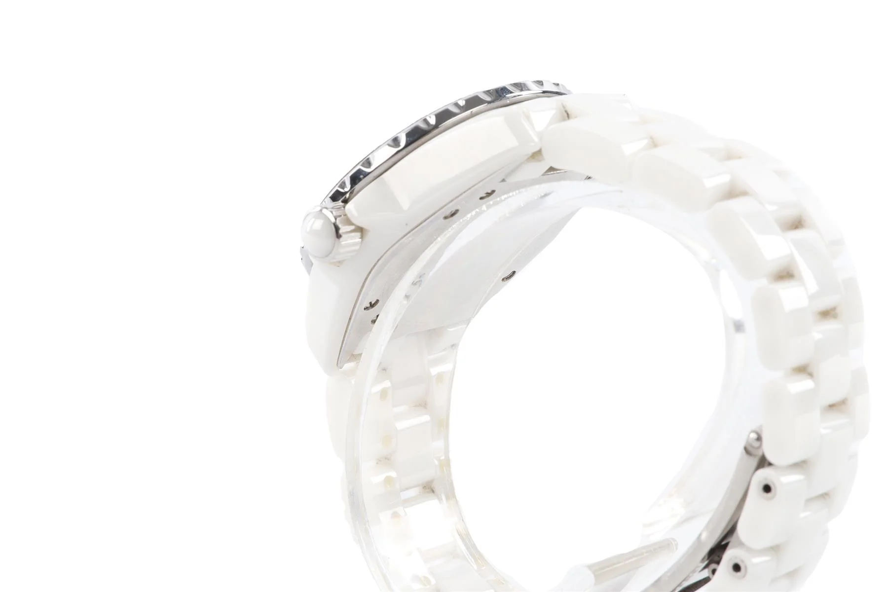 CHANEL WHITE J12 33 MM DIAMOND AND CERAMIC WRIST WATCH - Image 7