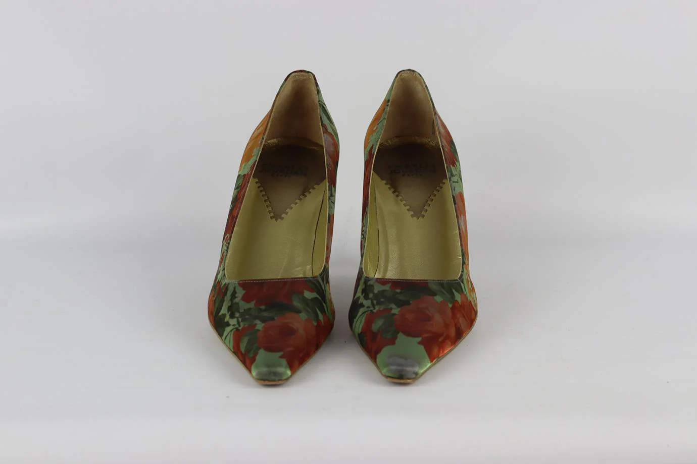 CHARLES JOURDAN FLORAL PRINT SATIN PUMPS EU 37.5 UK 4.5 US 7.5 - Image 4