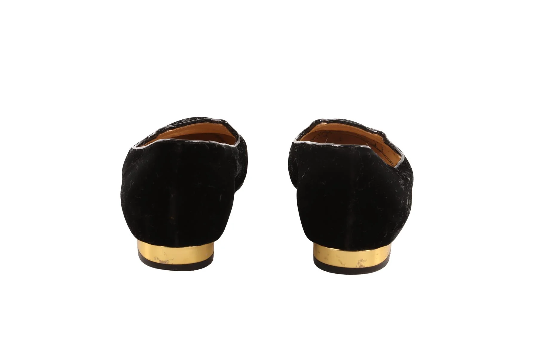 CHARLOTTE OLYMPIA BLACK VELVET BALLET FLATS EU 37.5 UK 4.5 - Image 5