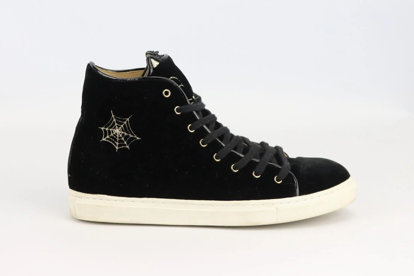 CHARLOTTE OLYMPIA EMBROIDERED VELVET SNEAKERS EU 37 UK 4 US 7 - Image 2