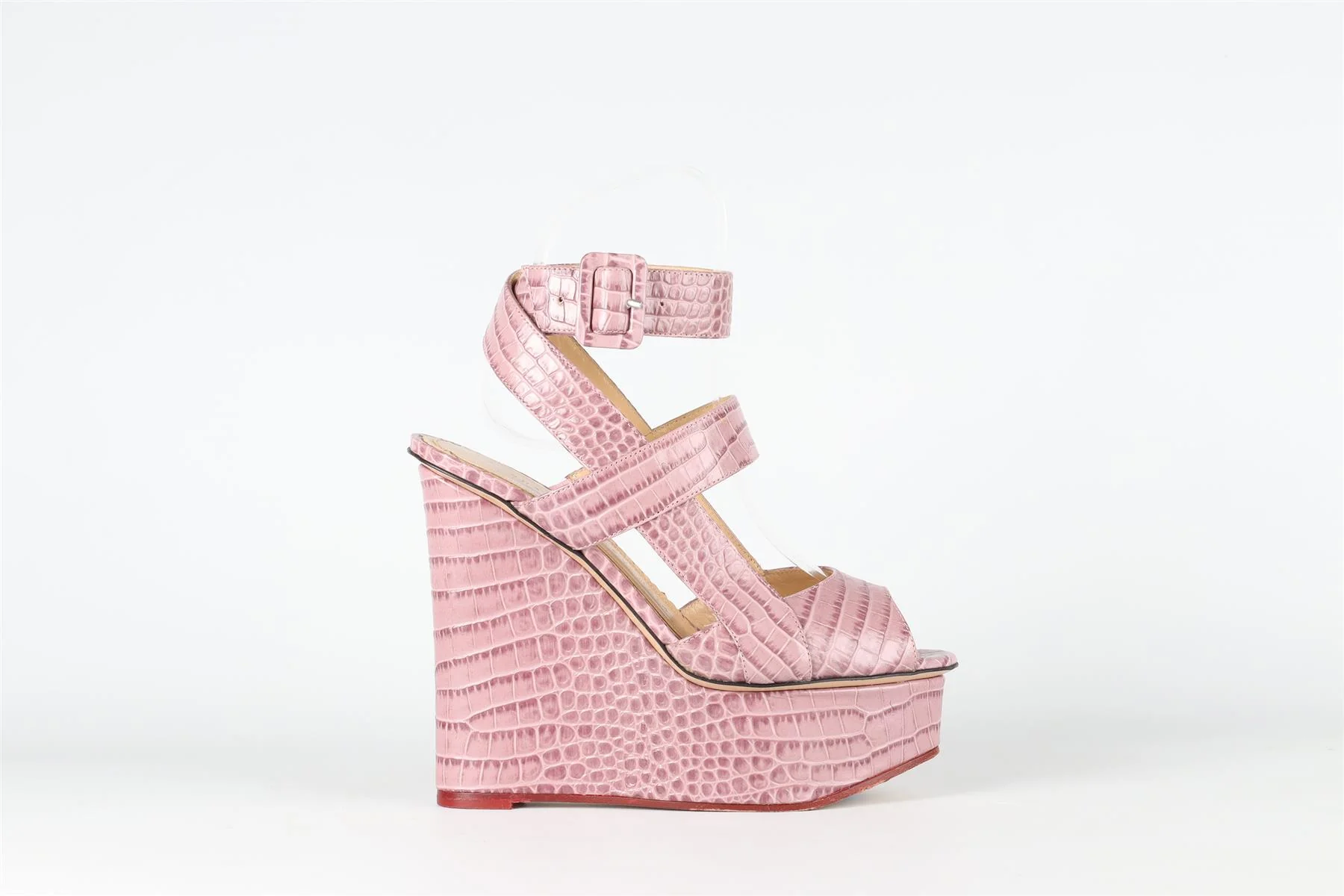 CHARLOTTE OLYMPIA PURPLE LEATHER WEDGE SANDALS EU 36 UK 3 US 6 - Image 2