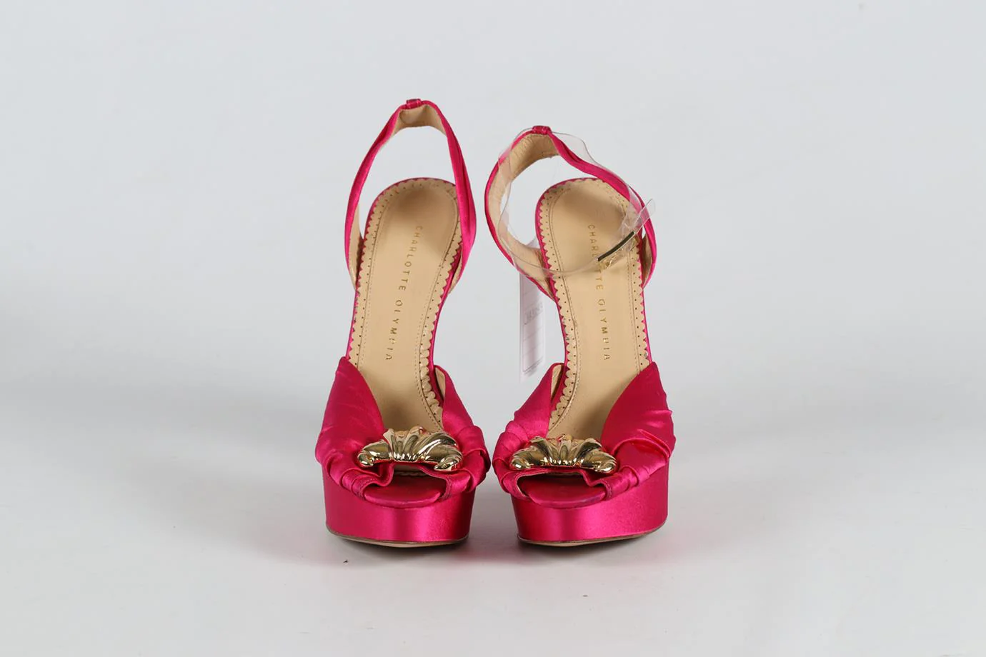 CHARLOTTE OLYMPIA SATIN PLATFORM SANDALS EU 38.5 UK 5.5 US 8.5 - Image 3