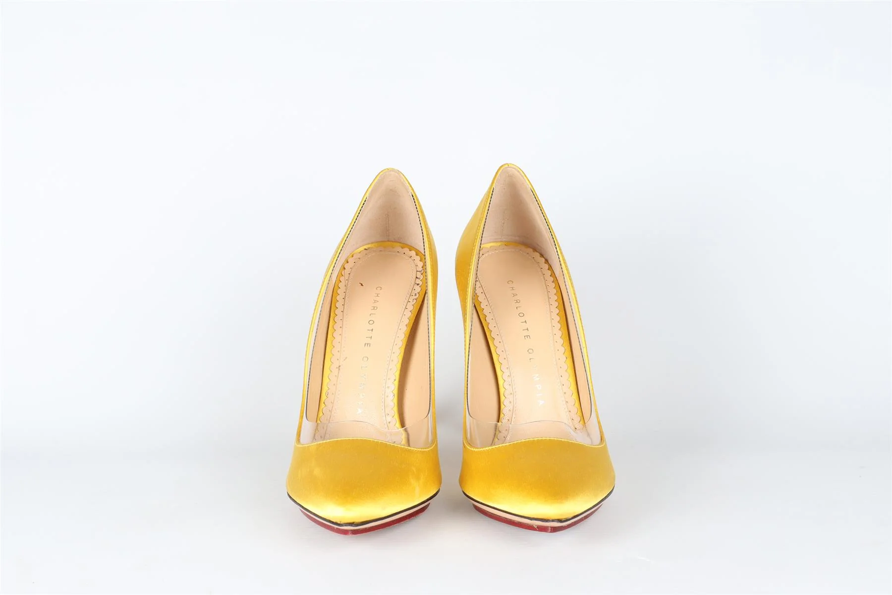 CHARLOTTE OLYMPIA YELLOW SATIN PUMPS EU 36.5 UK 3.5 US 6.5 - Image 3