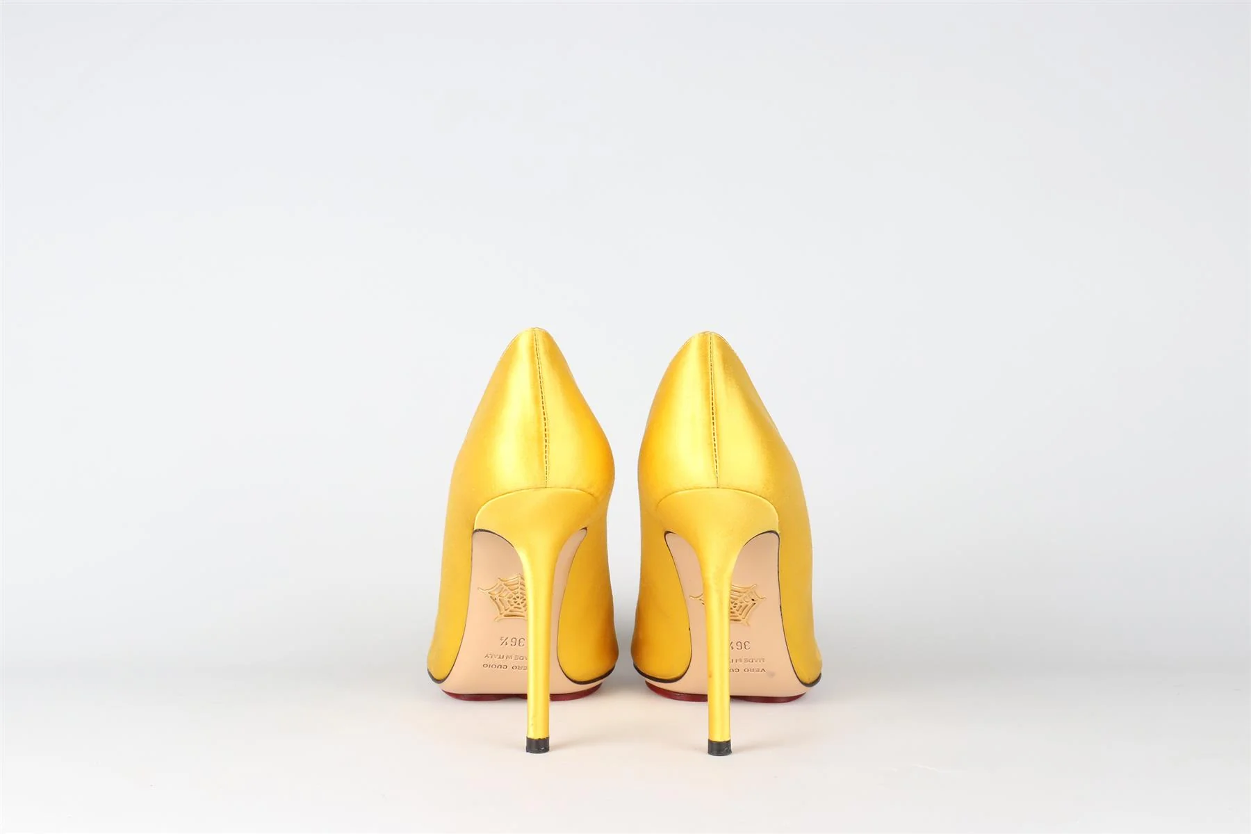 CHARLOTTE OLYMPIA YELLOW SATIN PUMPS EU 36.5 UK 3.5 US 6.5 - Image 5