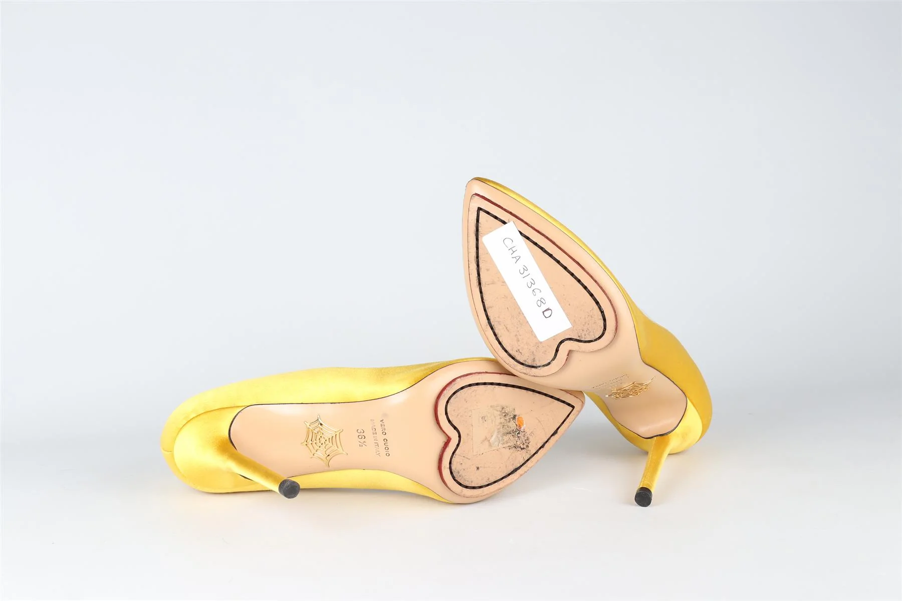 CHARLOTTE OLYMPIA YELLOW SATIN PUMPS EU 36.5 UK 3.5 US 6.5 - Image 6