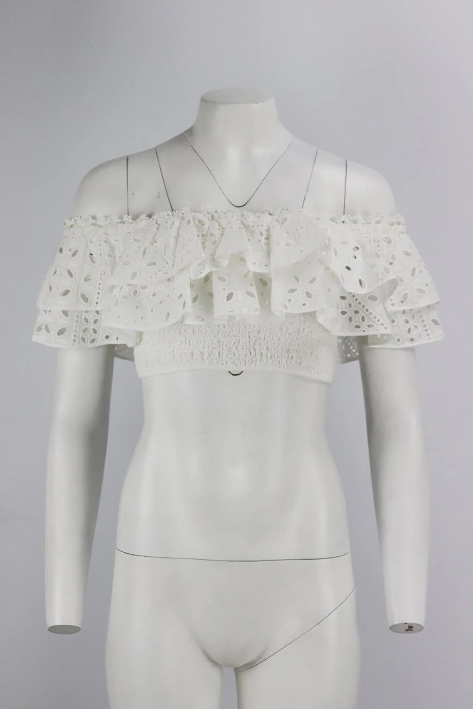 CHAZO RUIZ CROPPED OFF THE SHOULDER COTTON BLEND TOP MEDIUM - Image 2