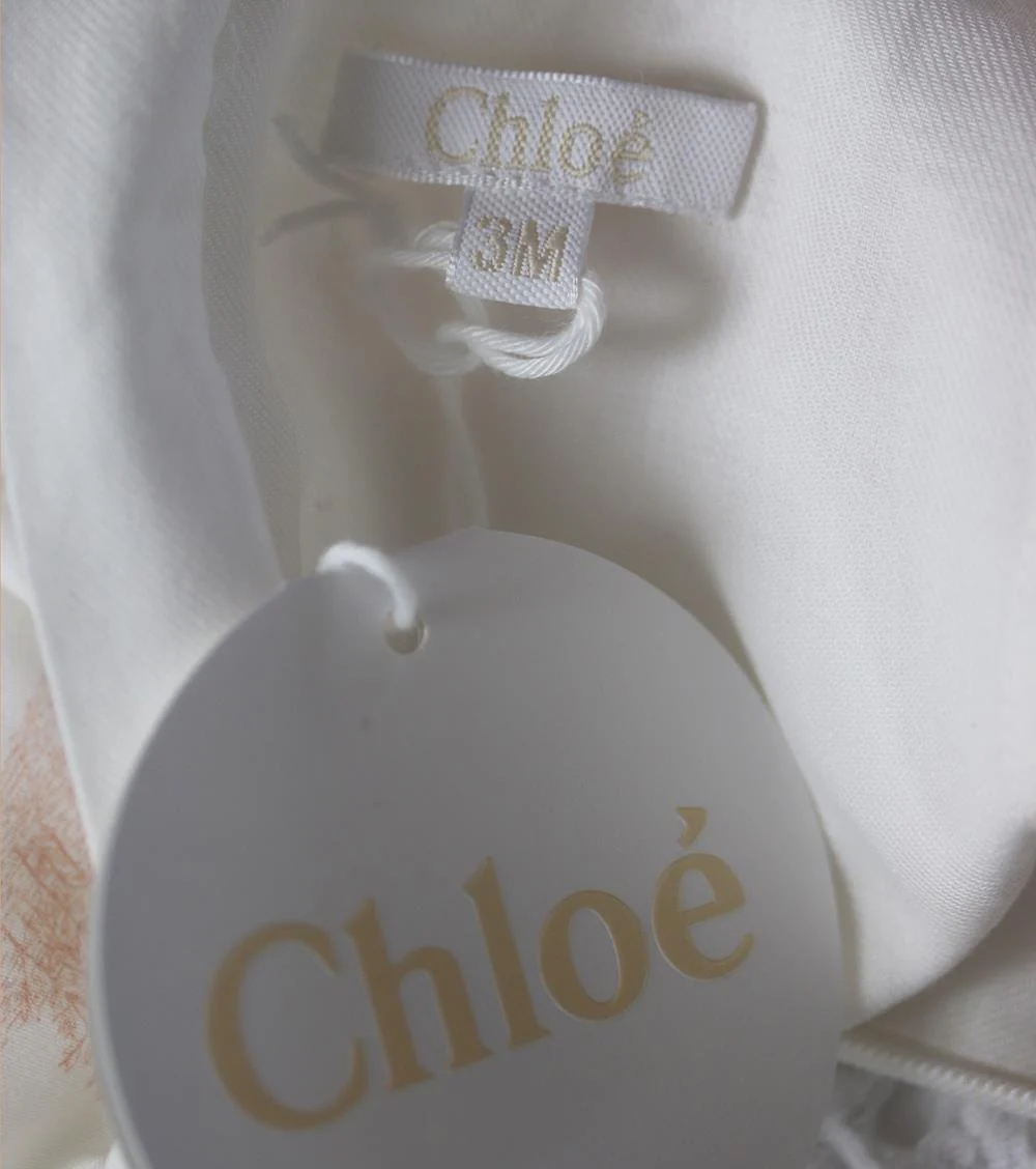CHLOÉ BABY GIRLS TOILE DE JOUY COTTON DRESS 3 MONTHS - Image 4