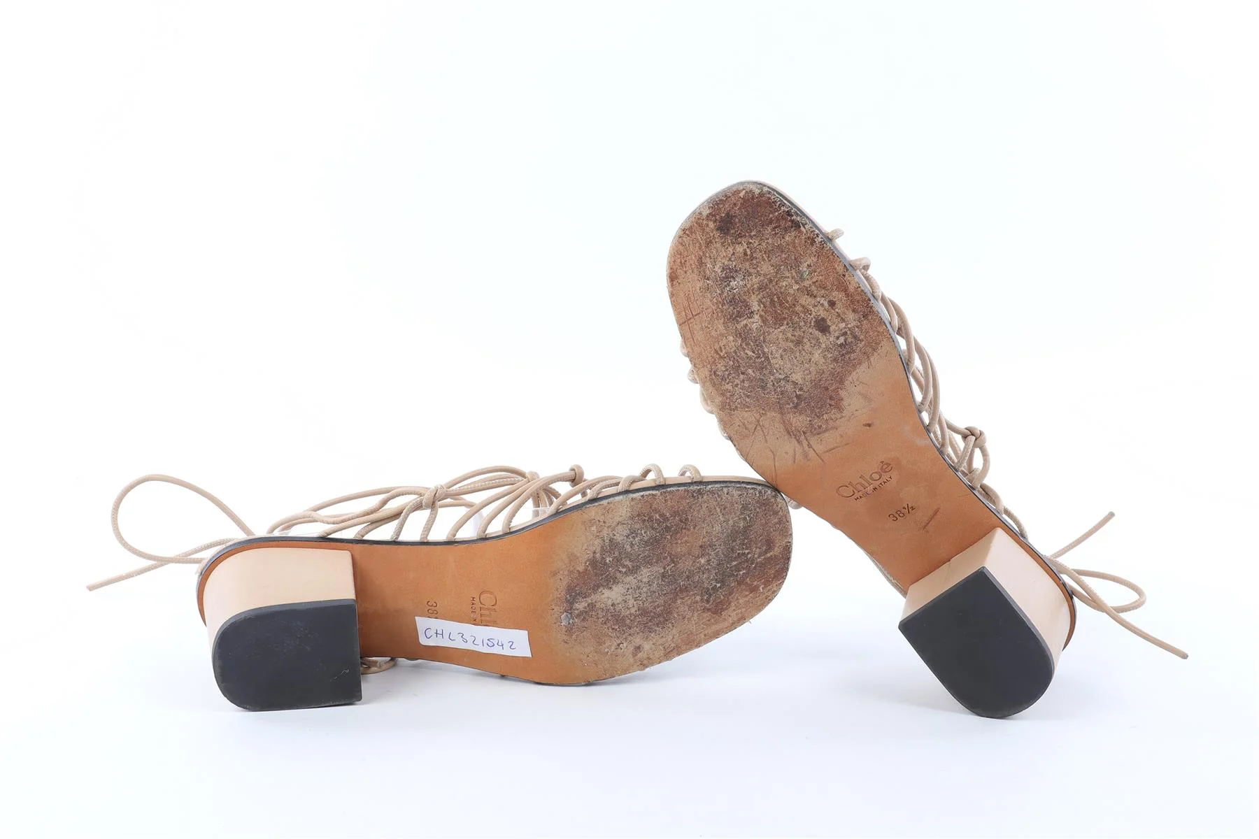 CHLOÉ BEIGE LEATHER SANDALS EU 38.5 UK 5.5 US 8.5 - Image 7