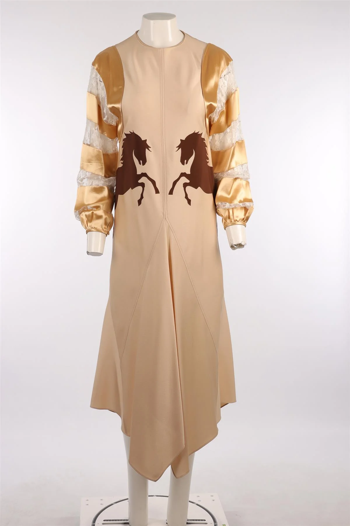 CHLOÉ BEIGE SATIN MAXI DRESS FR 38 UK 10 - Image 2