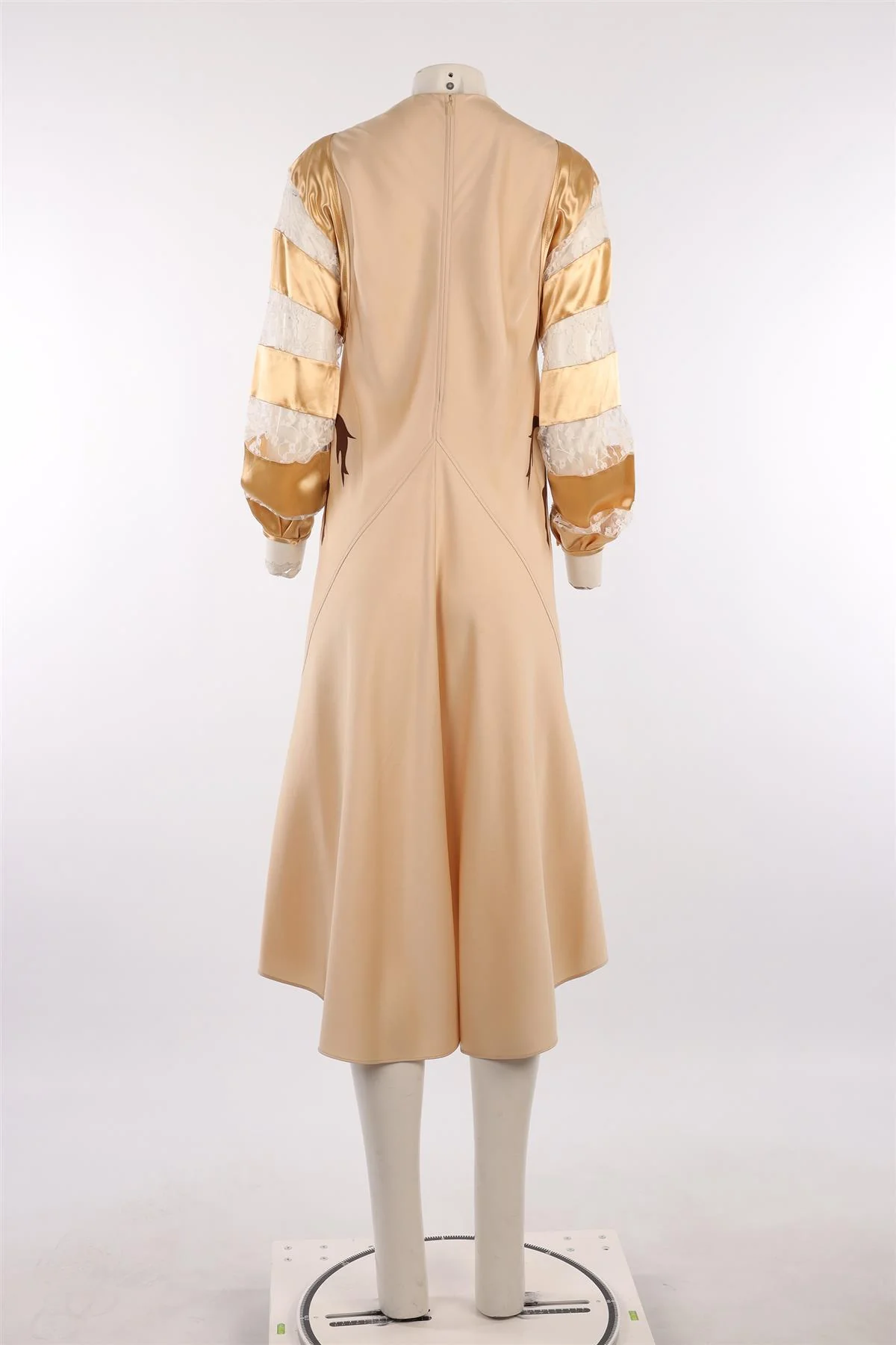 CHLOÉ BEIGE SATIN MAXI DRESS FR 38 UK 10 - Image 4