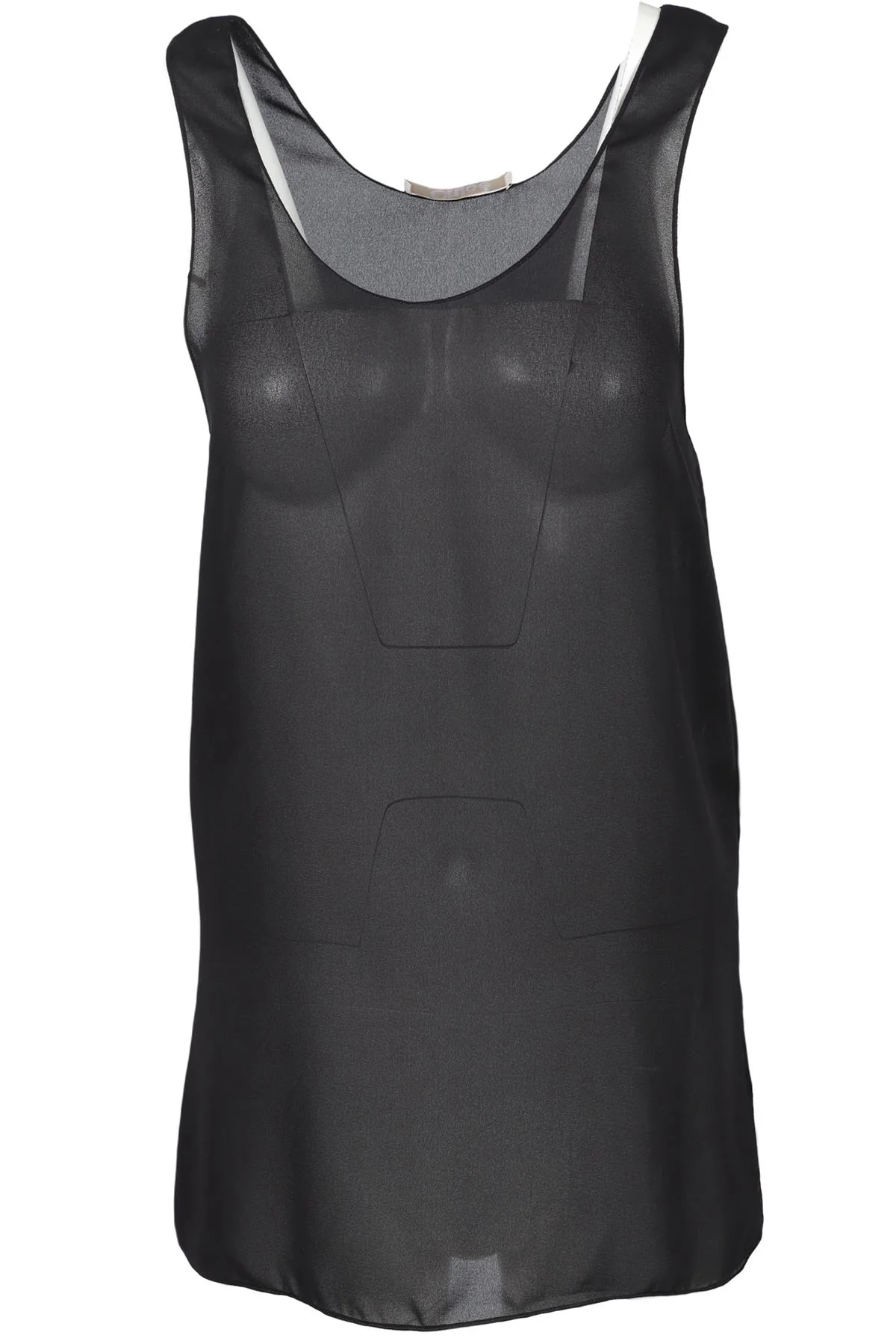 CHLOÉ BLACK CREPE TOP FR 34 UK 6
