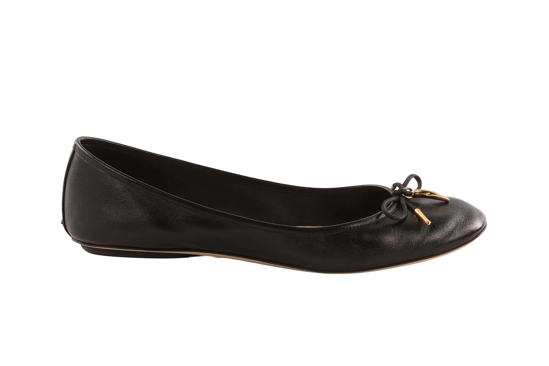 CHLOÉ BLACK LEATHER BALLET FLATS EU 38.5 UK 5.5 - Image 2