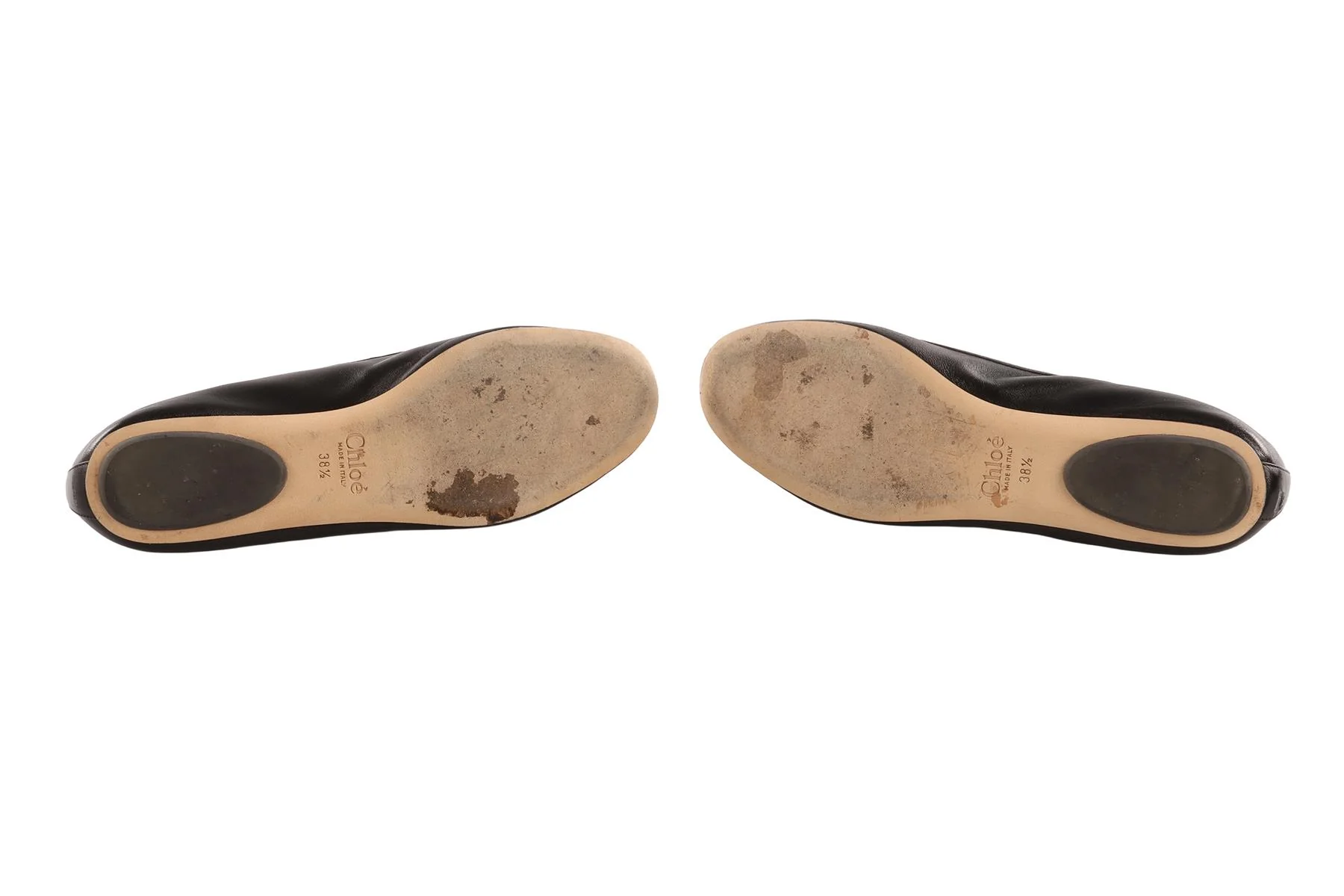 CHLOÉ BLACK LEATHER BALLET FLATS EU 38.5 UK 5.5 - Image 6