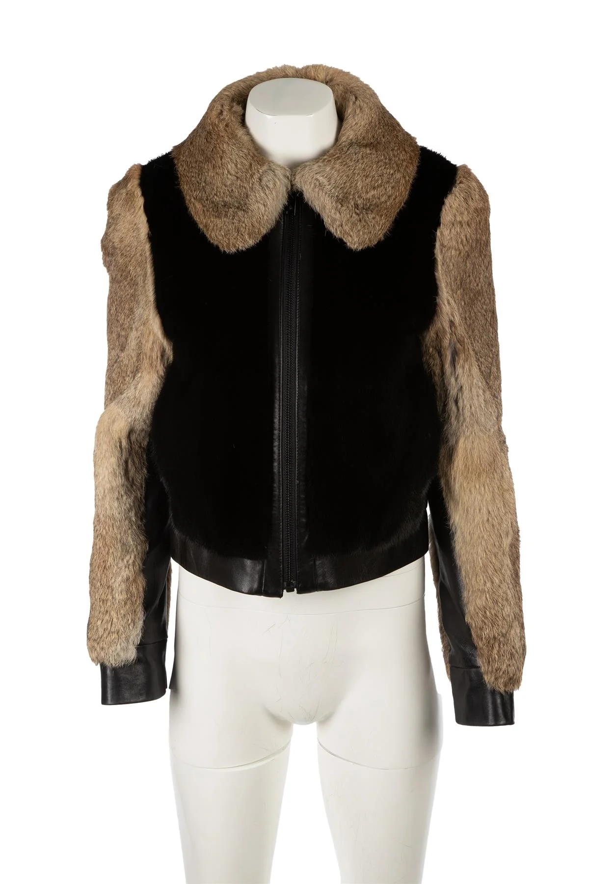 CHLOÉ BLACK RABBIT AND MINK FUR JACKET FR 36 UK 8 - Image 2