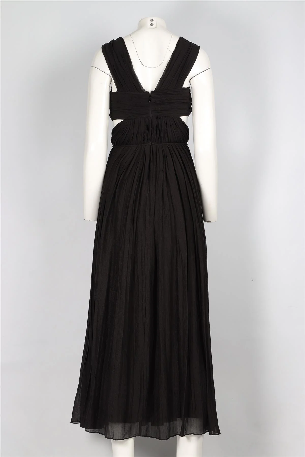 CHLOÉ BLACK SILK MAXI DRESS FR 36 UK 8 - Image 4
