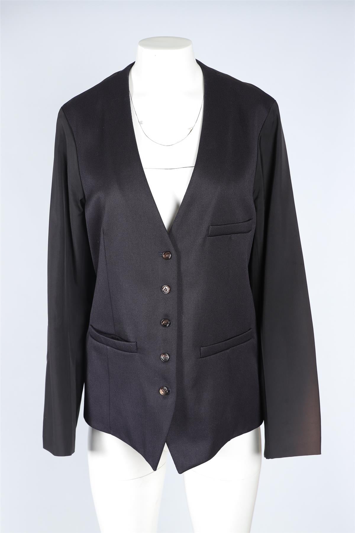 CHLOÉ BLACK WOOL JACKET FR 44 UK 16 - Image 2