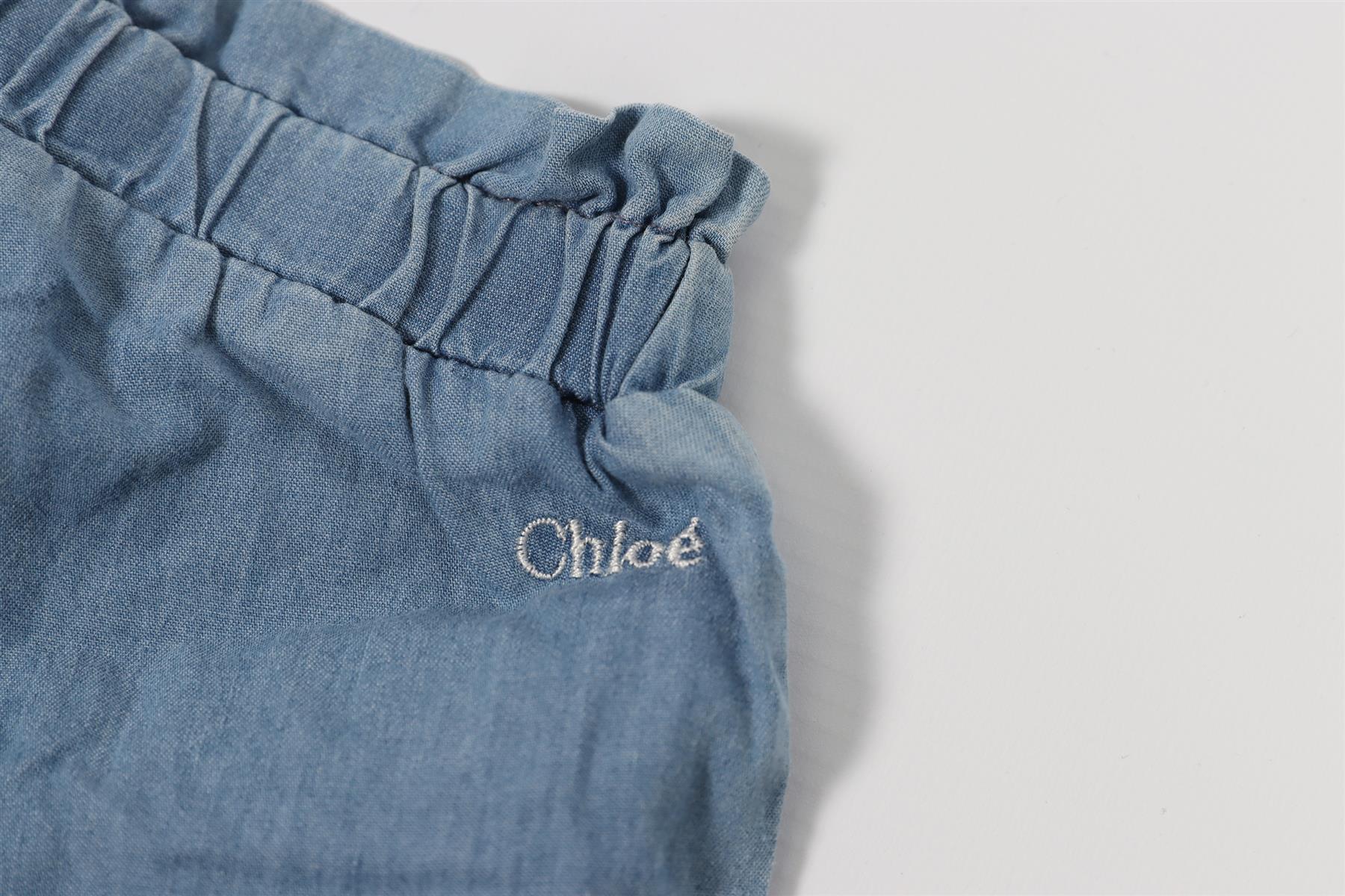 CHLOÉ BLUE BABY GIRLS COTTON PANTS 18 MONTHS - Image 5