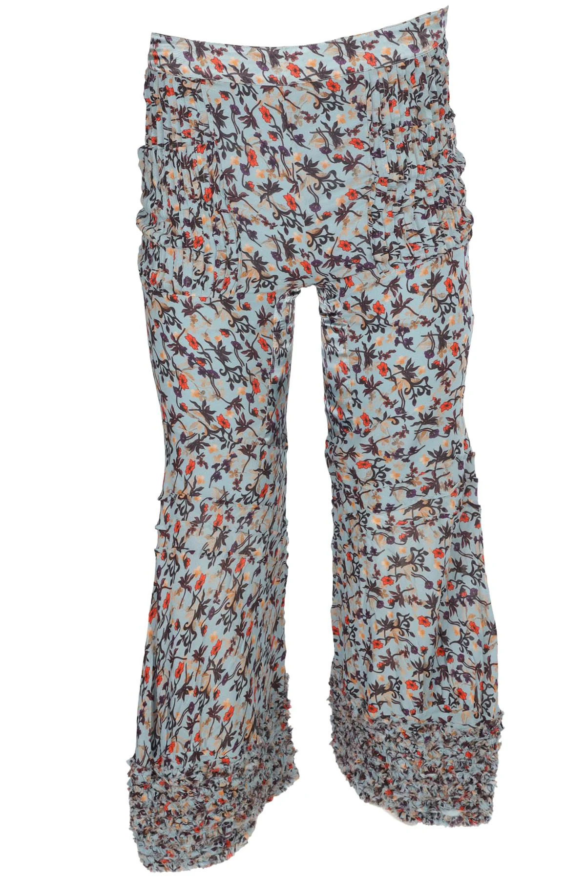 CHLOÉ BLUE CREPE FLARED PANTS FR 34 UK 6