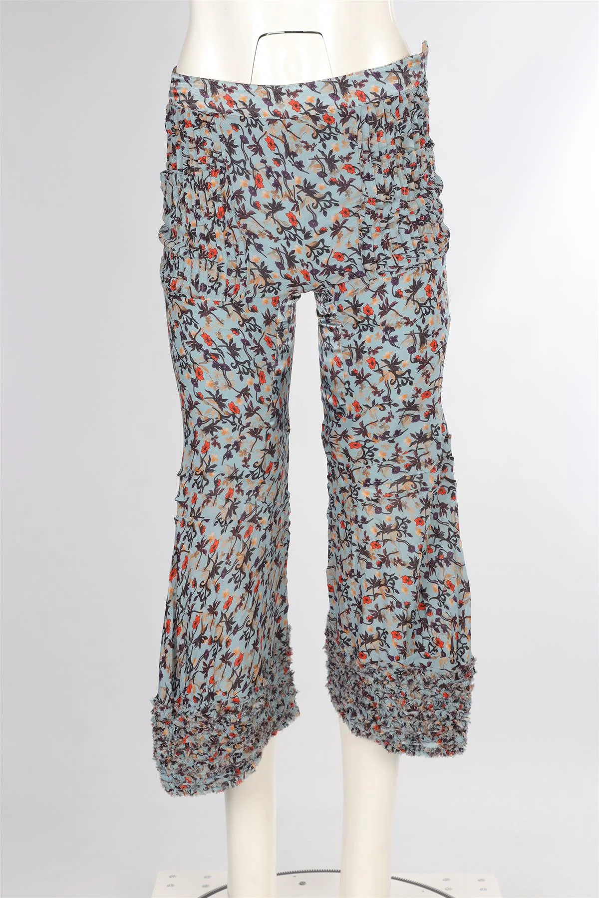 CHLOÉ BLUE CREPE FLARED PANTS FR 34 UK 6 - Image 2