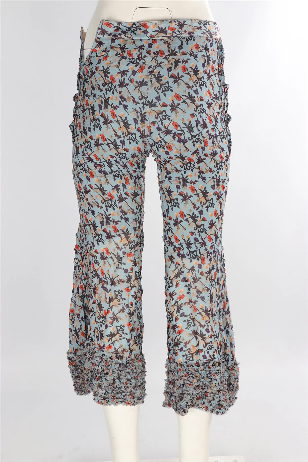 CHLOÉ BLUE CREPE FLARED PANTS FR 34 UK 6 - Image 4