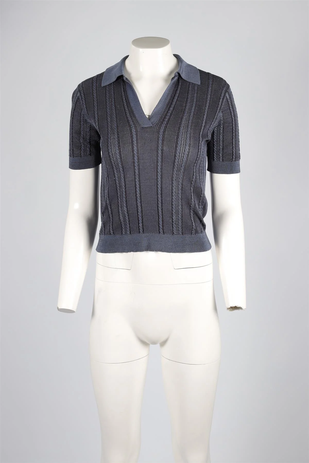 CHLOÉ BLUE KNIT TOP FR 36 UK 8 - Image 2