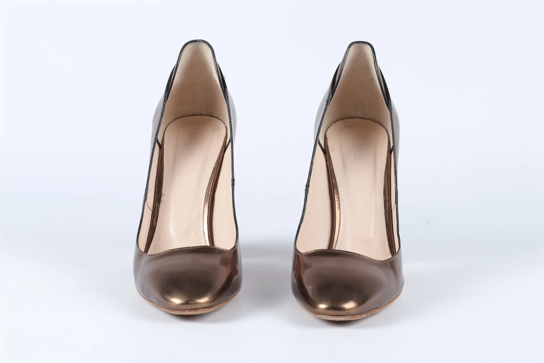 CHLOÉ BRONZE LEATHER PUMPS EU 37.5 UK 4.5 US 7.5 - Image 3