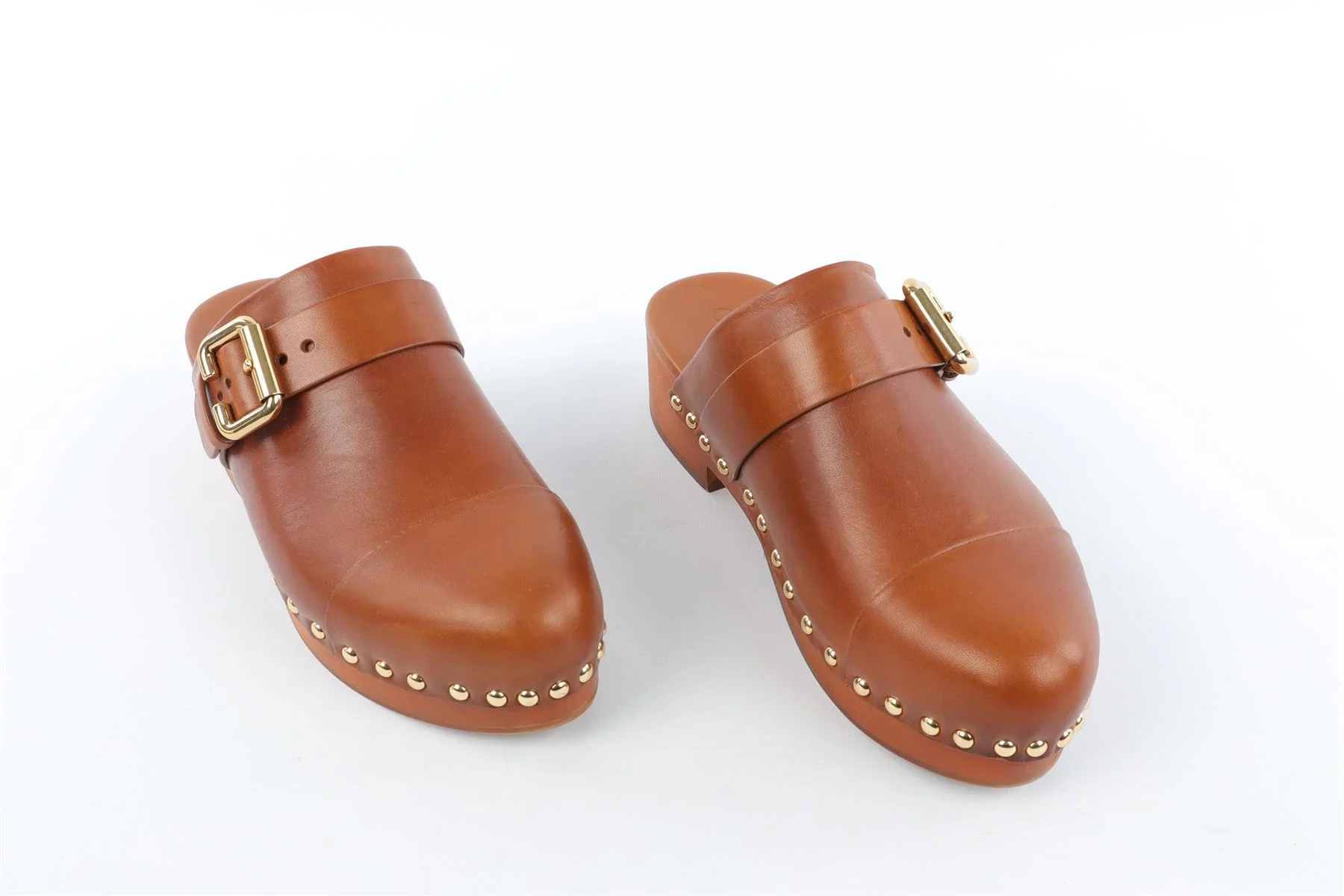CHLOÉ BROWN LEATHER CLOGS EU 38 UK 5 US 8 - Image 5