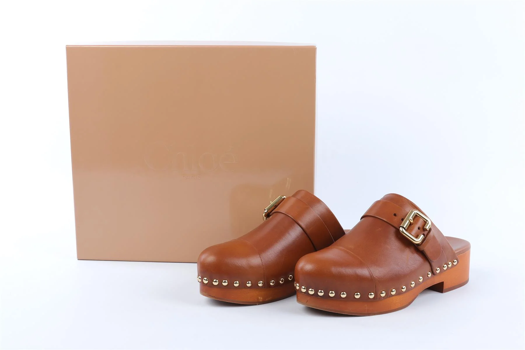 CHLOÉ BROWN LEATHER CLOGS EU 38 UK 5 US 8 - Image 8