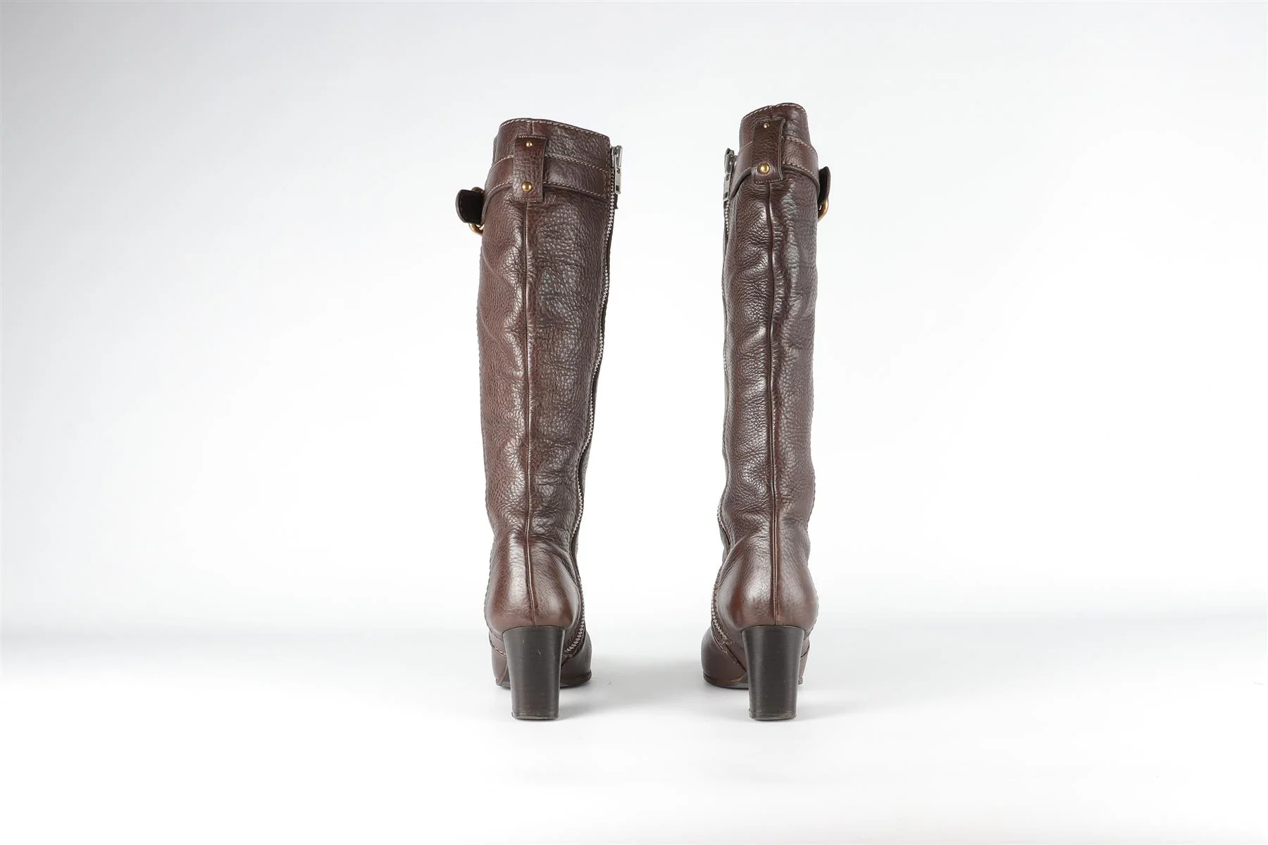 CHLOÉ BROWN LEATHER KNEE HIGH BOOTS EU 35 UK 2 US 5 - Image 5