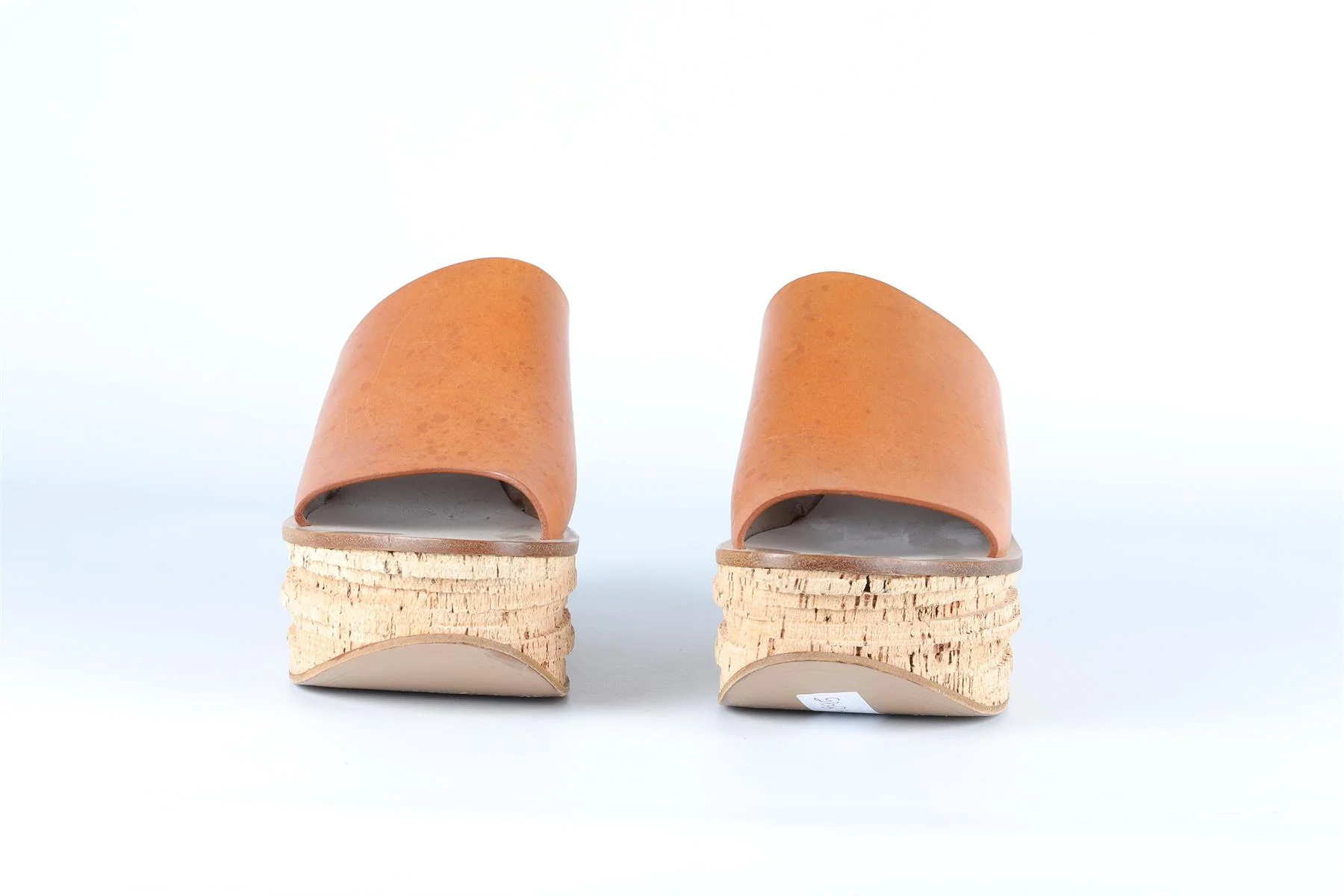 CHLOÉ BROWN LEATHER WEDGE MULES EU 38.5 UK 5.5 US 8.5 - Image 3