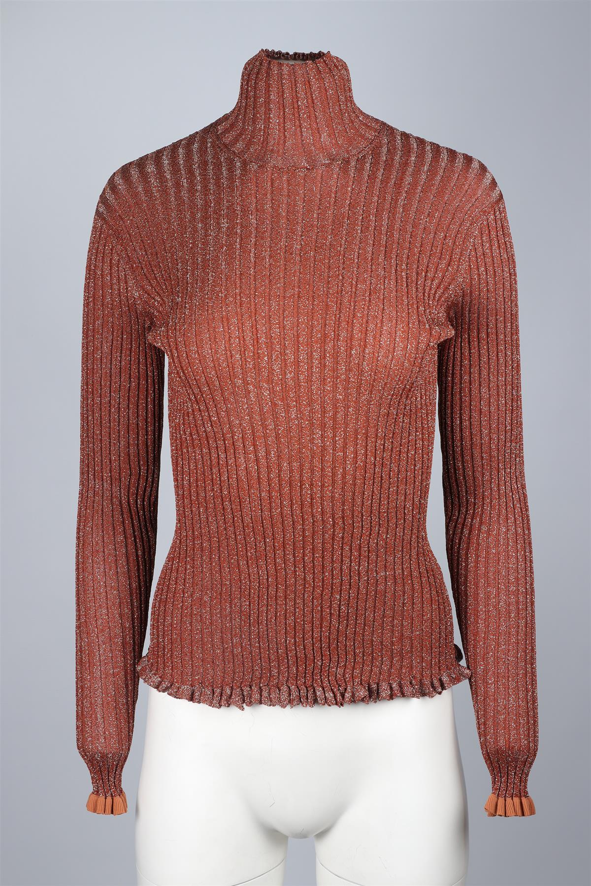 CHLOÉ BROWN SILK TOP MEDIUM - Image 2
