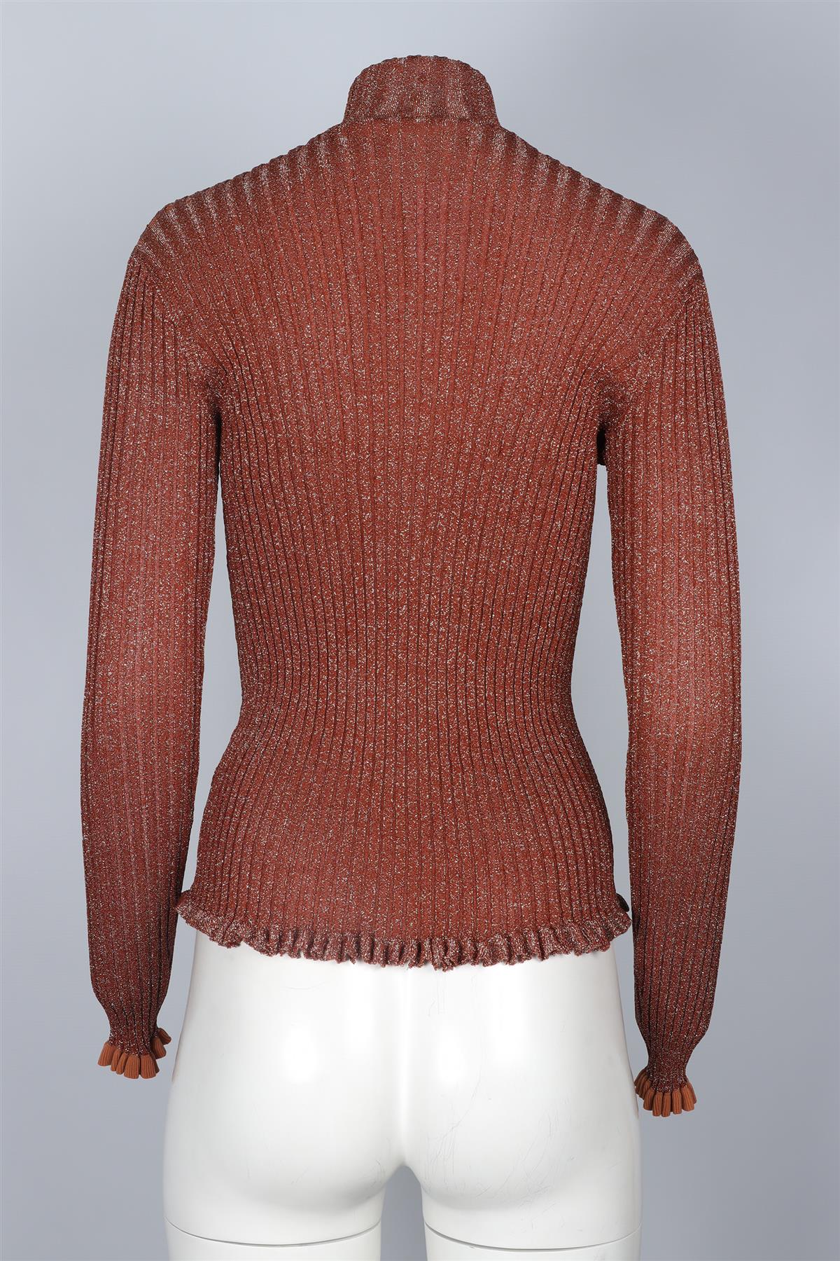 CHLOÉ BROWN SILK TOP MEDIUM - Image 4