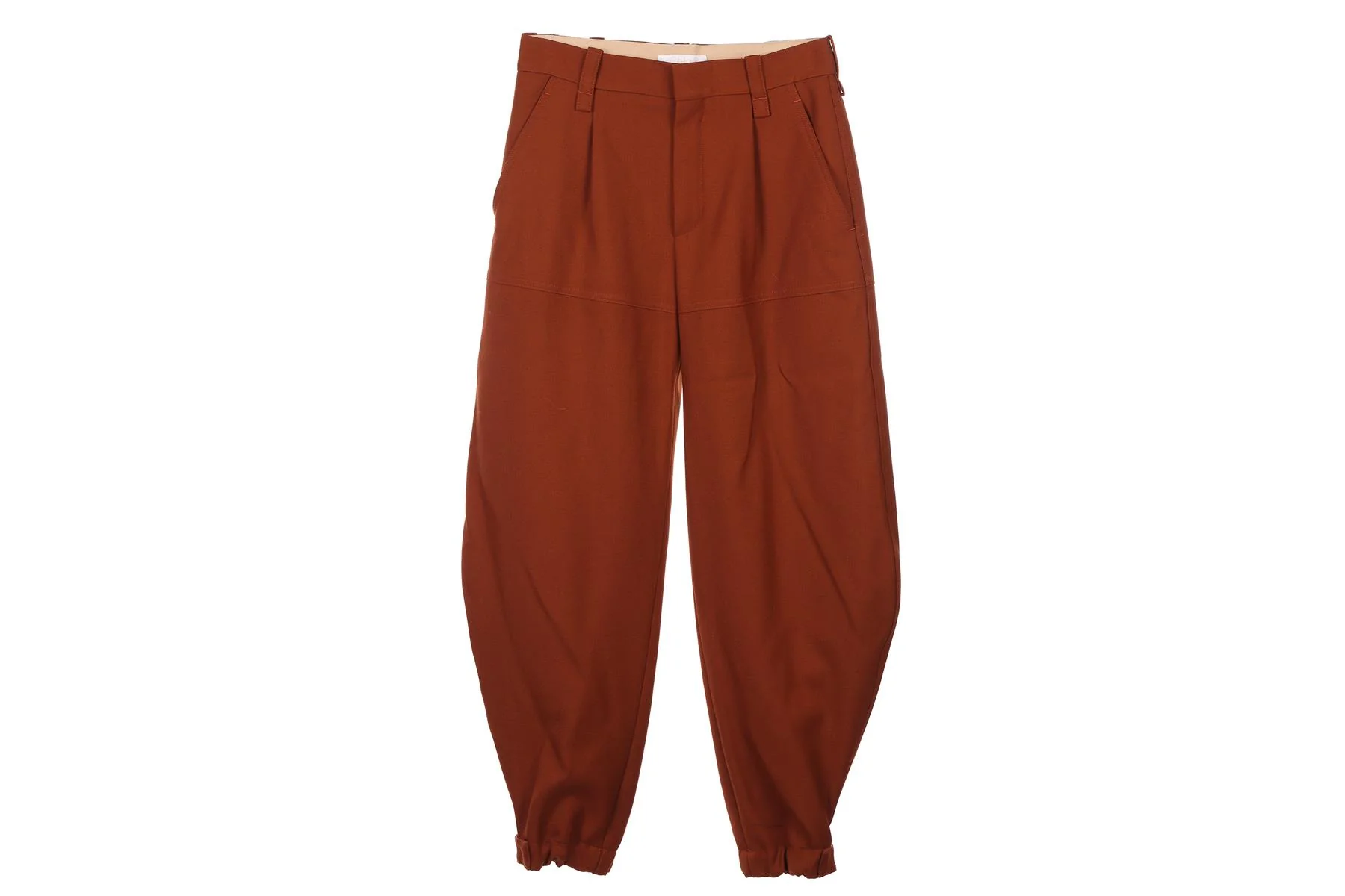 CHLOE BROWN WOOL TAPERED PANTS FR 36 UK 8 - Image 2