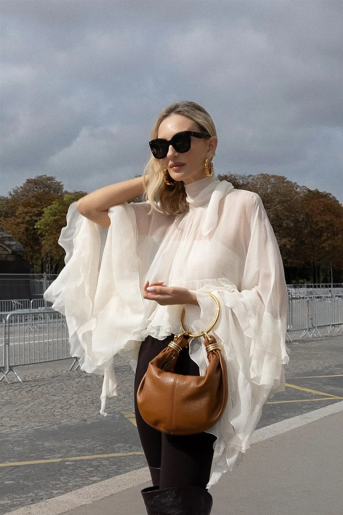 CHLOÉ CREAM SILK TOP FR 36 UK 8 - Image 2