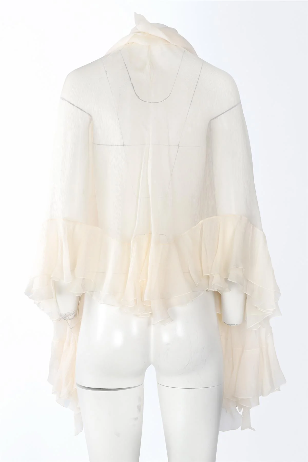 CHLOÉ CREAM SILK TOP FR 36 UK 8 - Image 5