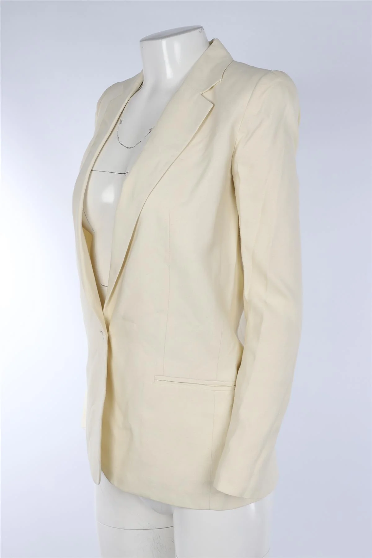 CHLOÉ CREAM WOVEN BLAZER FR 34 UK 6 - Image 3