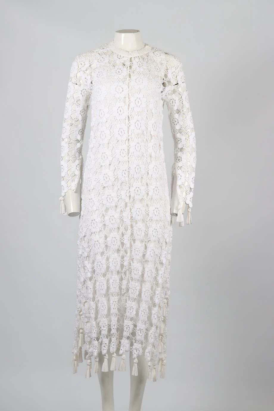 CHLOE CROCHET AND SILK MAXI DRESS FR 36 UK 8 - Image 2