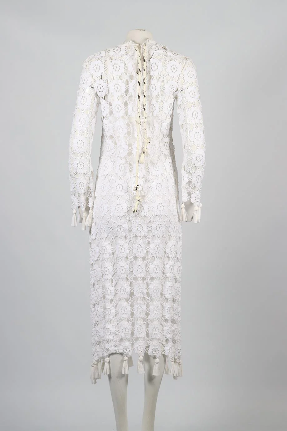 CHLOE CROCHET AND SILK MAXI DRESS FR 36 UK 8 - Image 4
