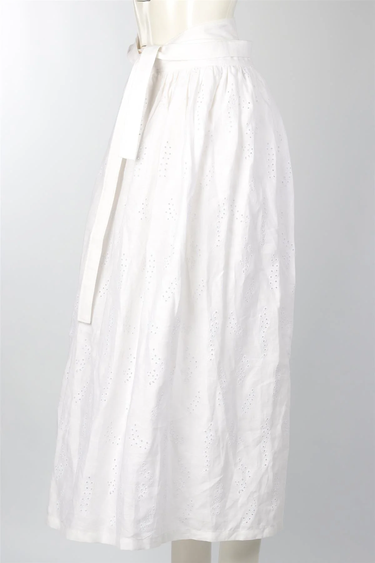 CHLOÉ + ERES WHITE LINEN MAXI SKIRT FR 42 UK 14 - Image 3