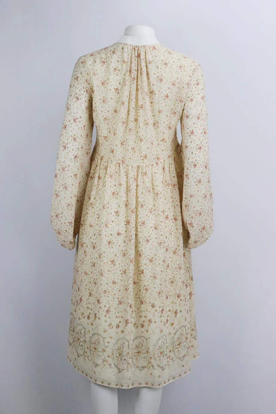 CHLOÉ FLORAL PRINT SILK MIDI DRESS FR 34 UK 6 - Image 4