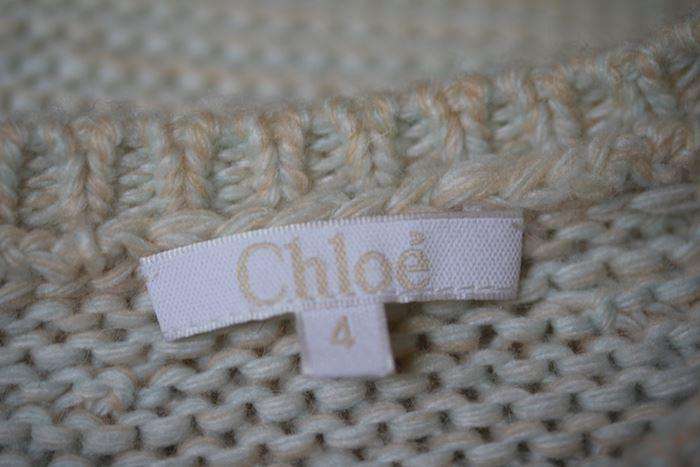 CHLOÉ GIRLS CHUNKY KNITTED WOOL SWEATER 4 YEARS - Image 3