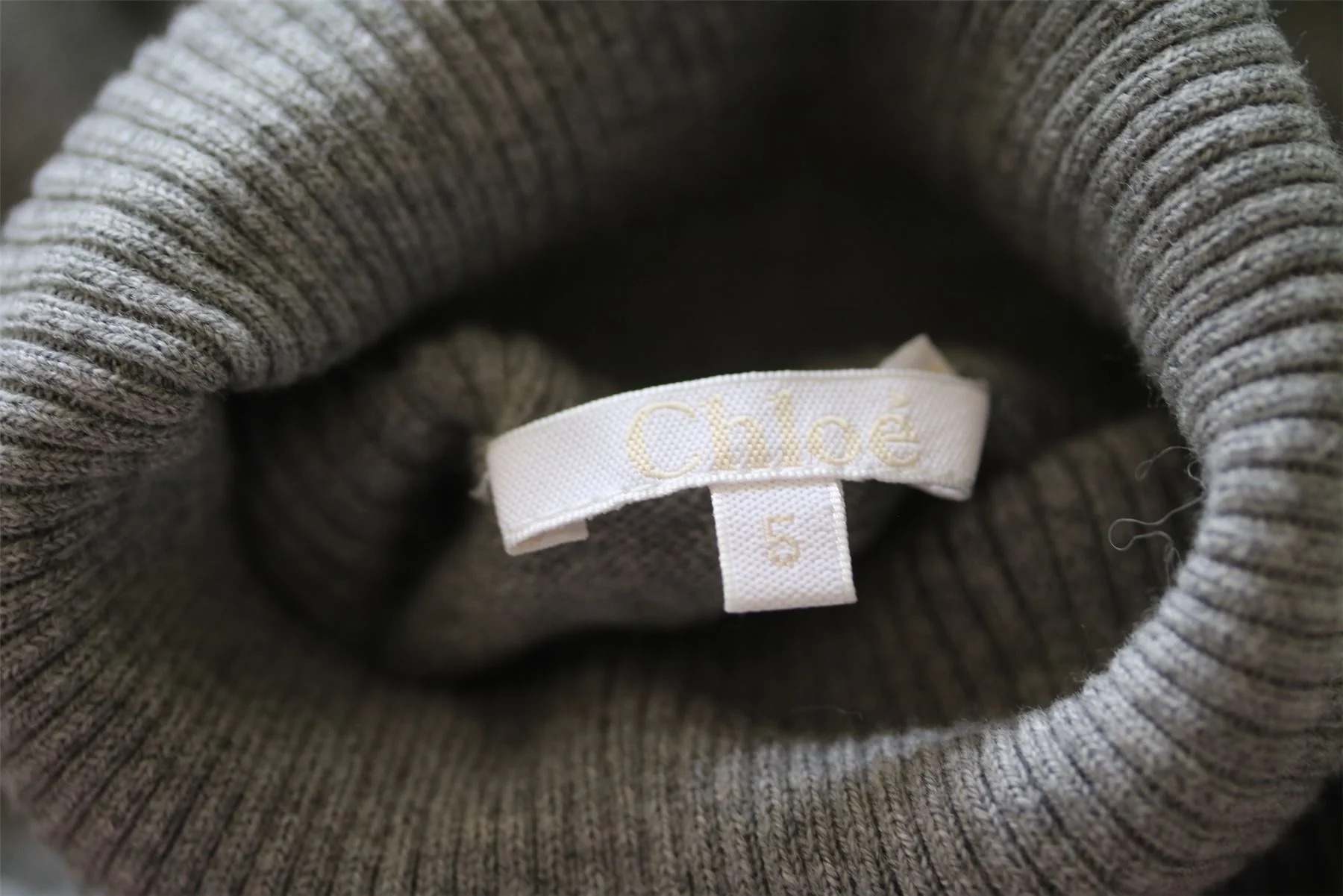 CHLOE GIRLS GREY POLO NECK SWEATER 5 YEARS - Image 4