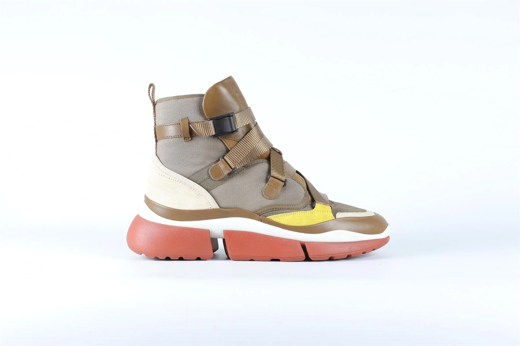 CHLOE GREEN CANVAS AND LEATHER SNEAKERS EU 39 UK 6 US 9 - Image 2