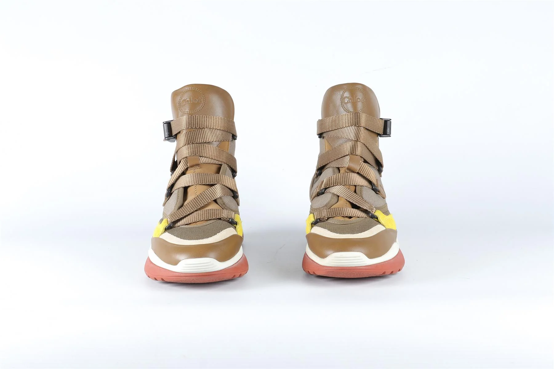 CHLOE GREEN CANVAS AND LEATHER SNEAKERS EU 39 UK 6 US 9 - Image 3